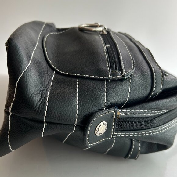 Nwot Vintage Tommy Hilfiger Satchel/Handbag in Black and Green Lining - Picture 3 of 13